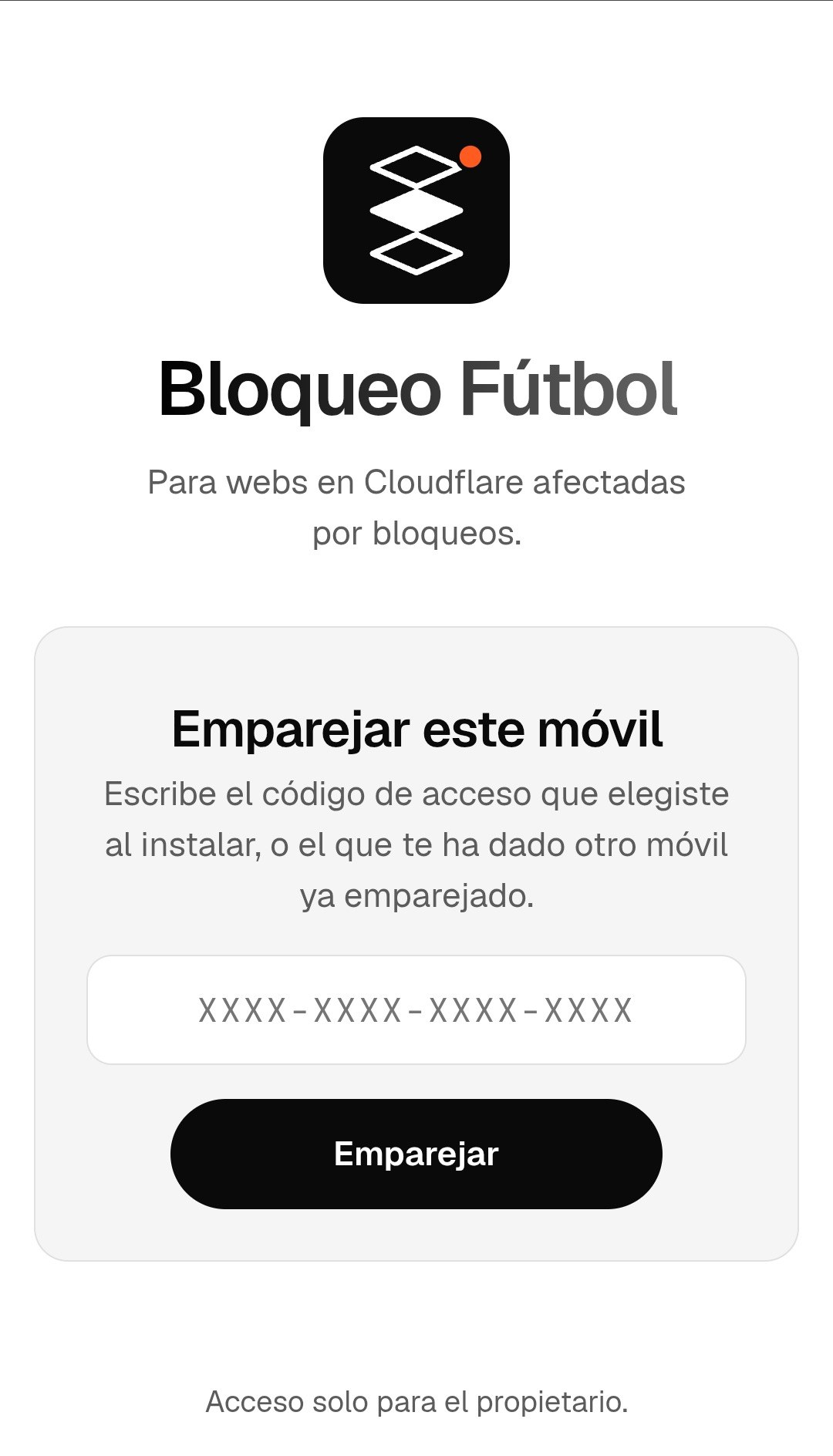Pantalla Emparejar este móvil de la app